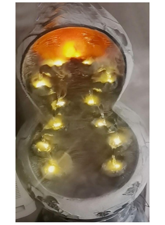 MEMEOKON 12V Tabletop Fountain Indoor Outdoor Pond 1 to 5 LED-Lights Underwater Feature for Modern Home Table Desk Office Patio DIY Replacement with Adapter US (Warm Lights) - Image 3